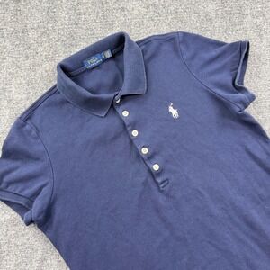 Polo Ralph Lauren Polo Dress M Navy Blue Short Sleeve Cotton Women's